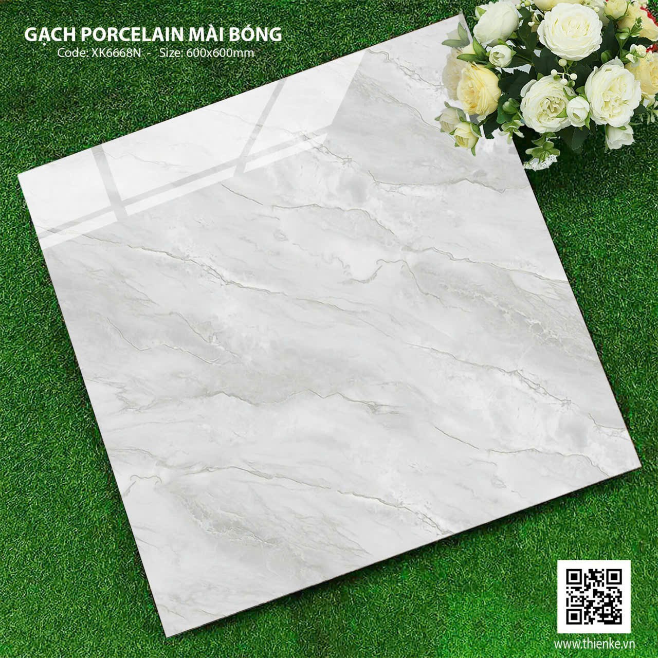 Gạch đá bán sứ bóng 60x60 XK6668N