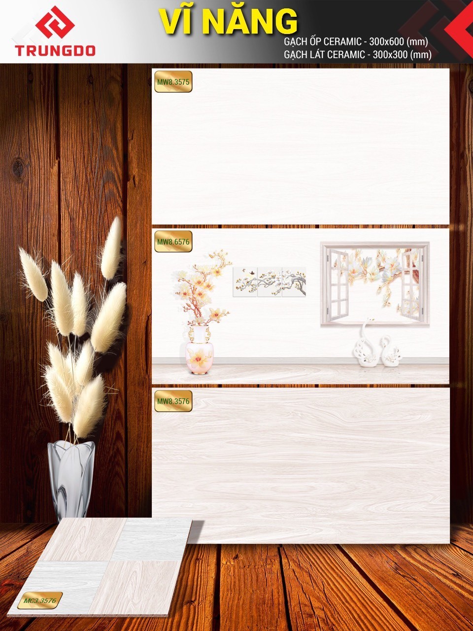 Gạch men mờ 30x60 VN MW8.3575-3576-Đ6576(Nền MC3.3576)