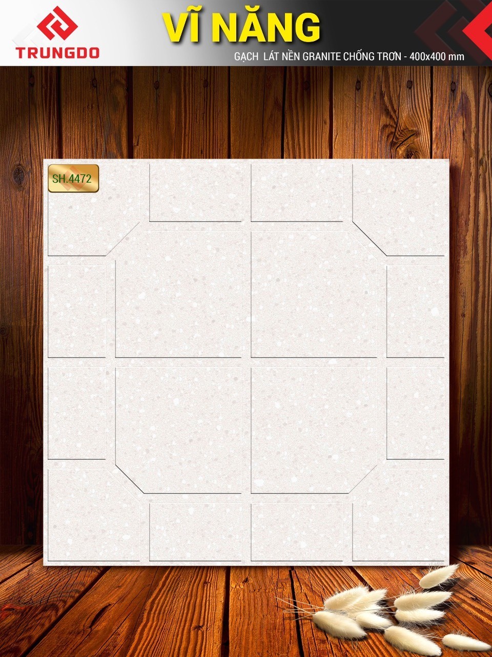 Gạch đá mè hạt có rãnh 40x40 VN SH4472