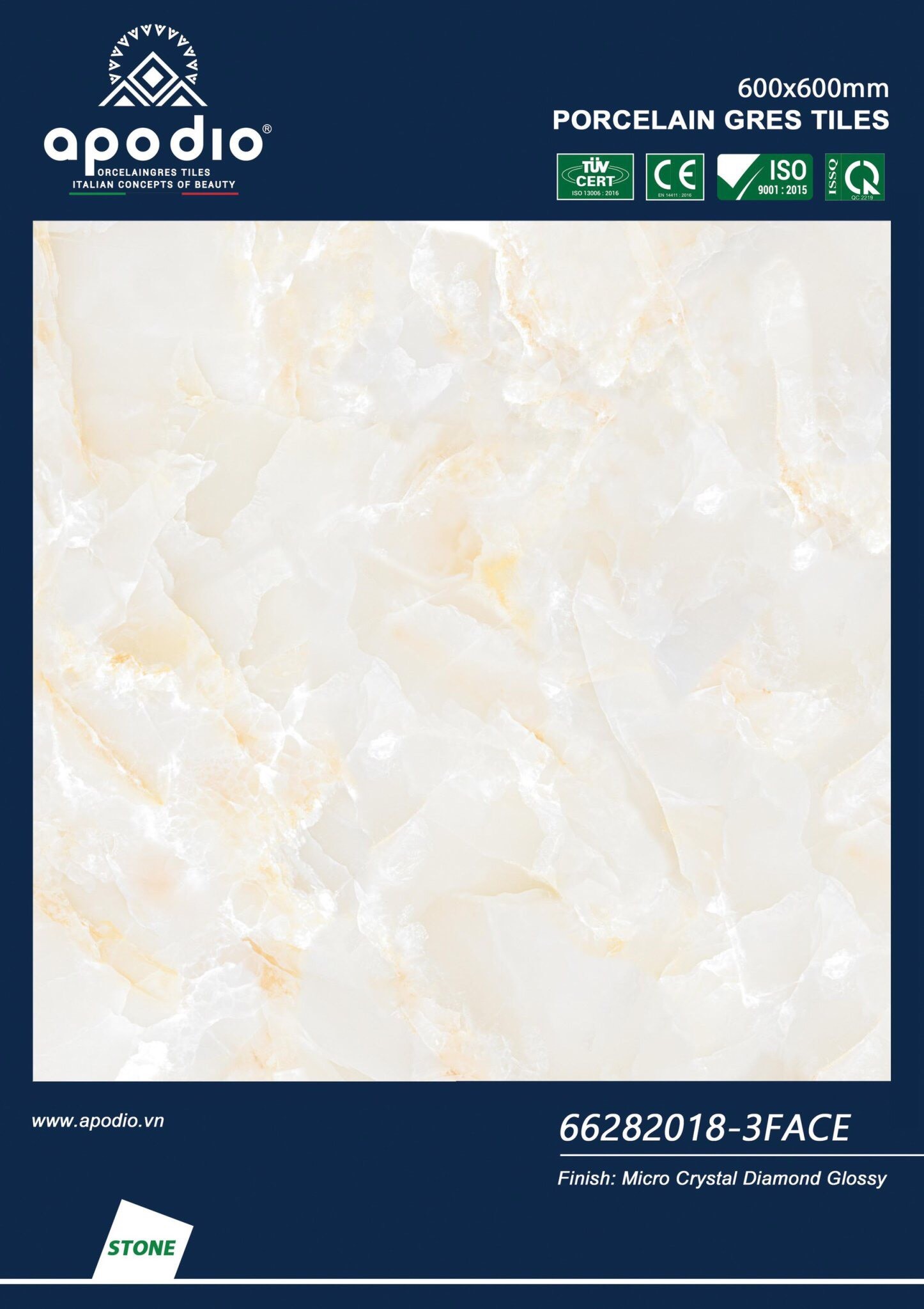 Gạch đá bóng 60x60 UNM 66282018-3FACE