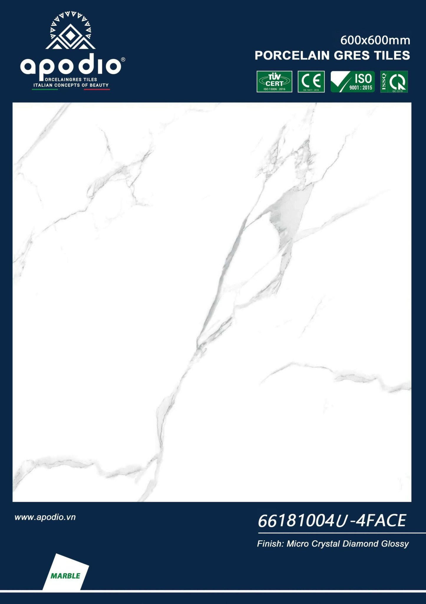 Gạch đá bóng 60x60 UNM 66181004-4FACE