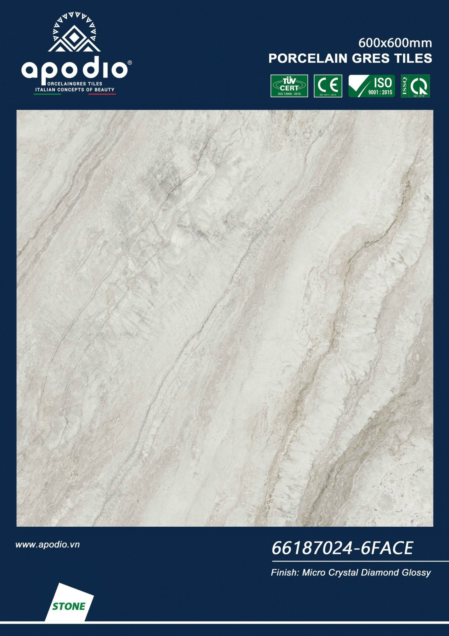 Gạch đá bóng 60x60 UNM 66187024U-6FACE