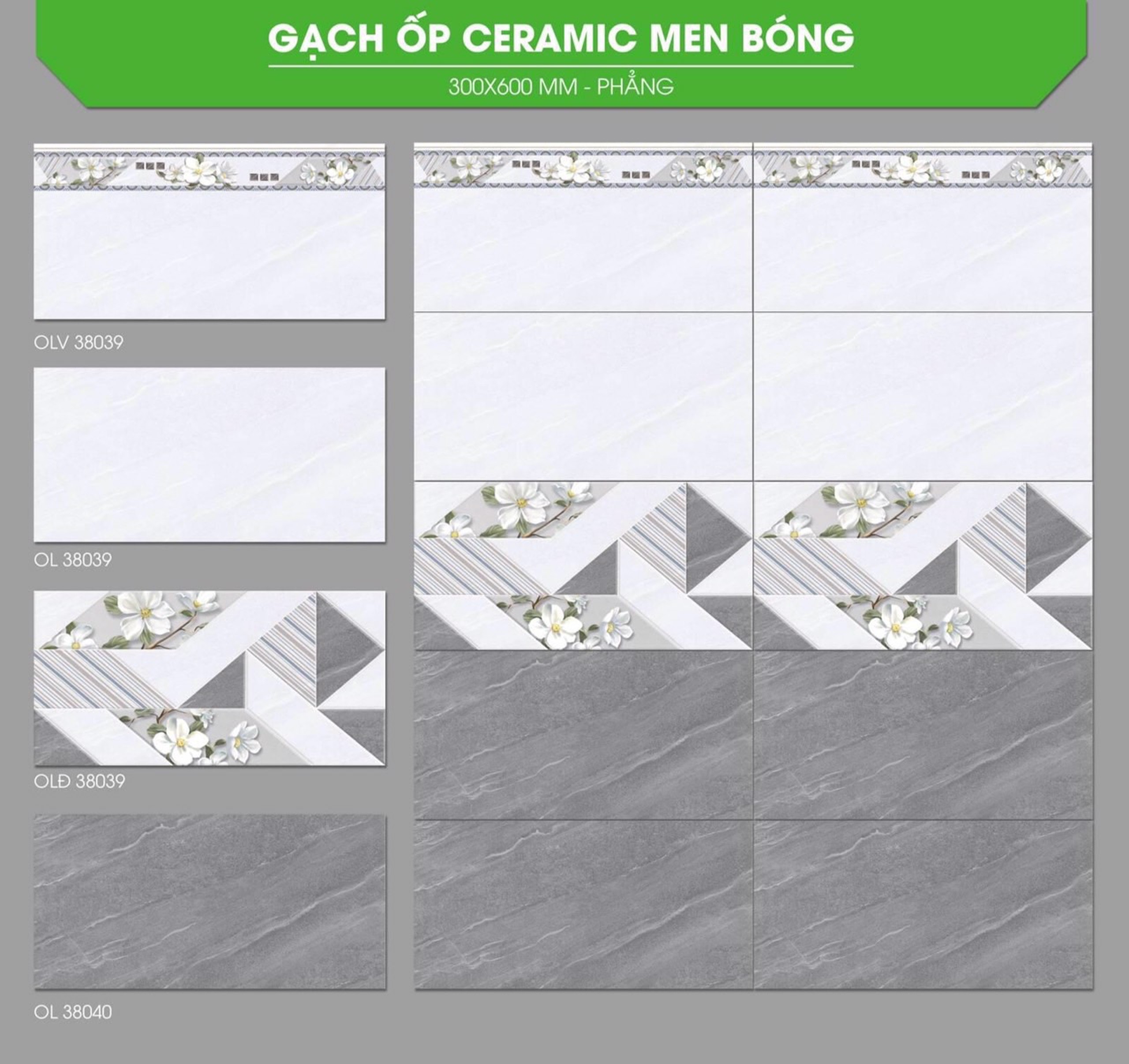 Gạch men bóng 30x60 NVT OL38039-38040-VOLV38039-ĐOLĐ38039