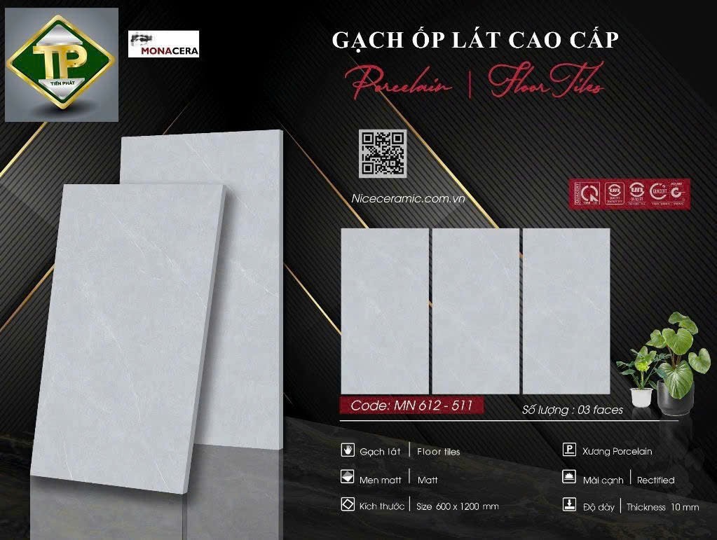 Gạch đá bán sứ mờ 60x120 MN 612-511