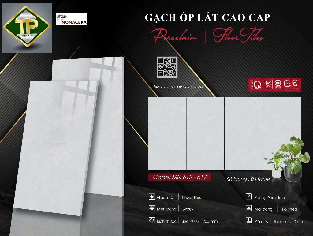 Gạch đá bán sứ bóng 60x120 MN 612-617