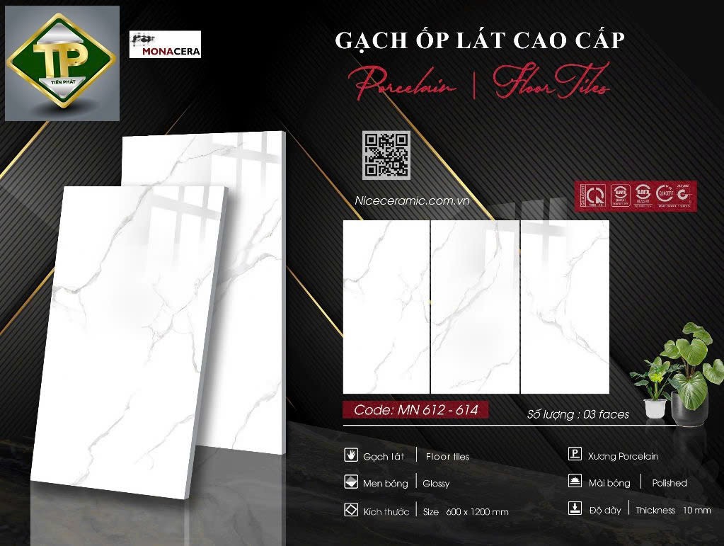 Gạch đá bán sứ bóng 60x120 MN 612-614
