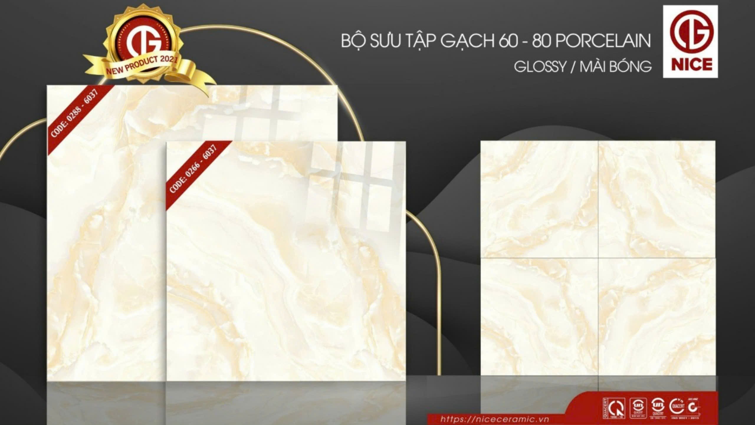 Gạch đá bán sứ mài bóng 80x80 0288 - 6037